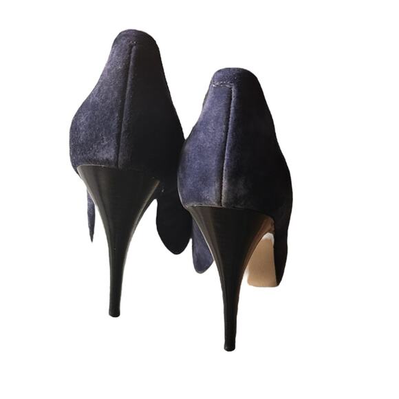 Marco Santi Navy Suede Peep Toe Stiletto Heels, size 9.5 - Picture 6 of 9